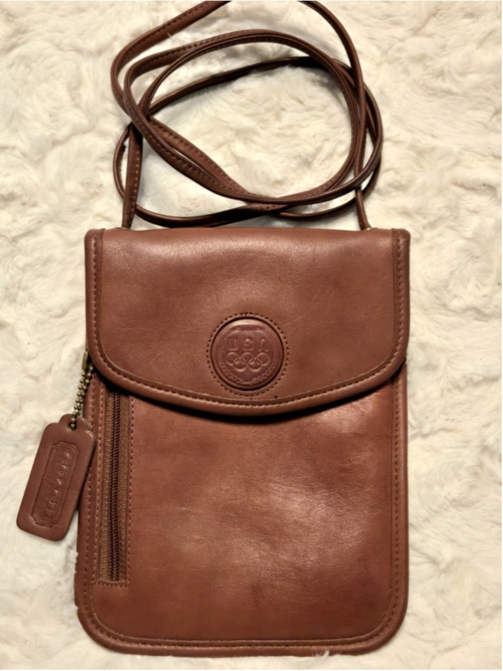 Vintage Coach USA Olympics 100th Anniversary British Tan Crossbody
